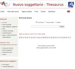 누오보 소제타리오 시소러스(Thesaurus Nuovo soggettario_